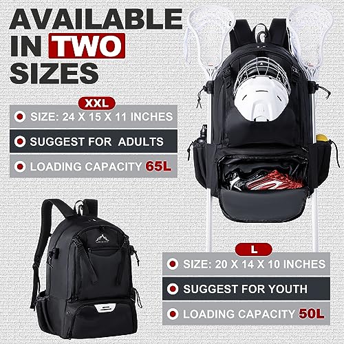 GoHimal Extra Large Lacrosse Backpack with Stick Holder - Image 2