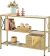 Hoctieon Gold 3-Tier Entryway Console Table