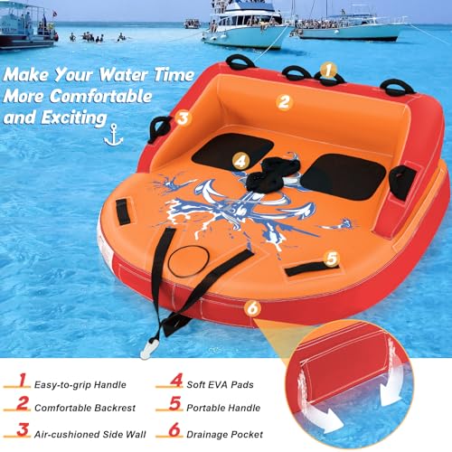 Goplus Sofa Style Inflatable Towable Tubes for Boating - Image 4