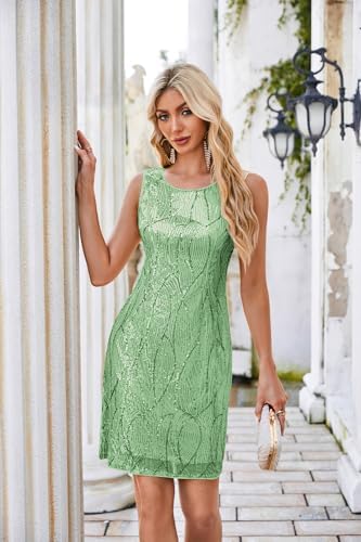 GRACE KARIN Sequin Dress Formal Two Piece Knee Length - Image 2