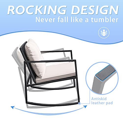 Greesum 3-Piece Wicker Rocking Bistro Set - Image 4