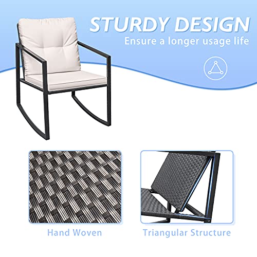 Greesum 3-Piece Wicker Rocking Bistro Set - Image 5