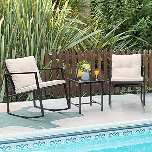 Greesum 3-Piece Wicker Rocking Bistro Set - Image 2