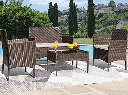 Greesum 4-Piece Outdoor Wicker Furniture Set - Image 2