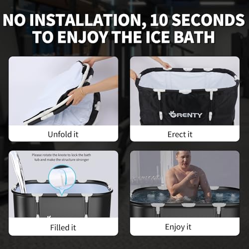 GRENTY Foldable 130 GAL Ultra Large Ice Bath Tub - Image 3