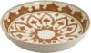 Creative Co-Op Hand Painted Stoneware Serving Bowl, Brown & Cream