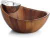 Nambe Harmony Acacia Wood Chip and Dip Bowl