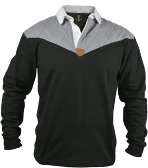 Guinness Heritage Charcoal Black Long Sleeve Rugby Shirt