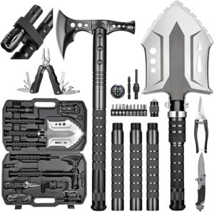 HUZSV High Carbon Steel Survival Shovel Set