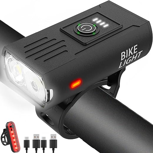 Victoper High Lumens USB Rechargeable Bike Light Set