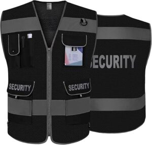 TCCFCCT High Visibility Reflective Security Vest, 9 Pockets