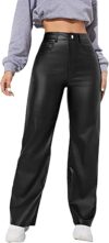 MakeMeChic High Waist Leather Look Pants