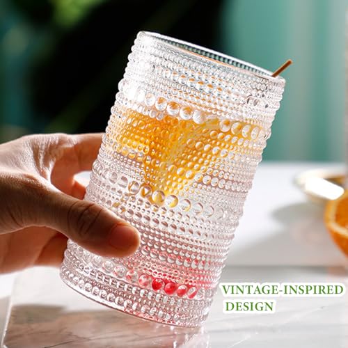 Hlukana Vintage Hobnail Highball and Cocktail Glasses Set - Image 5