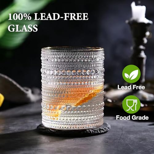 Hlukana Vintage Hobnail Highball and Cocktail Glasses Set - Image 2
