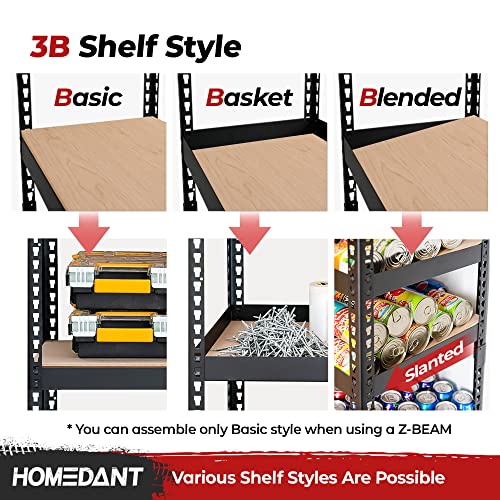 HOMEDANT 5 Tier Adjustable Heavy Duty Metal Shelving - Image 5