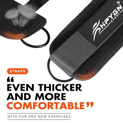 HPYGN Adjustable Padded Ankle Straps for Workouts - Image 2