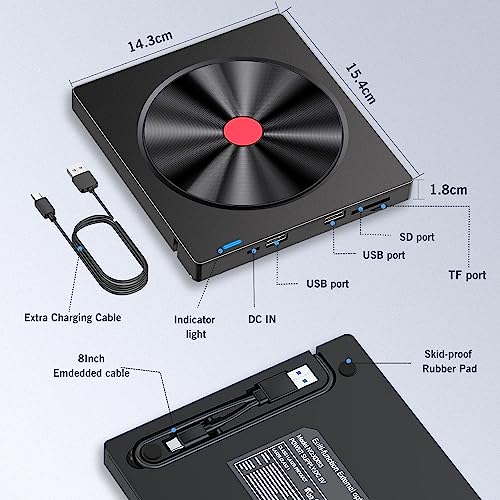 hyripe 6-in-1 USB 3.0 External CD/DVD Drive - Image 3