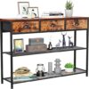 Furologee Industrial Entryway Console Table with Storage