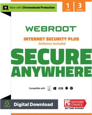 Webroot Internet Security Plus 2024, 3 Device, 1 Year