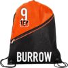 FOCO Joe Burrow Bengals Zippered Drawstring Backpack
