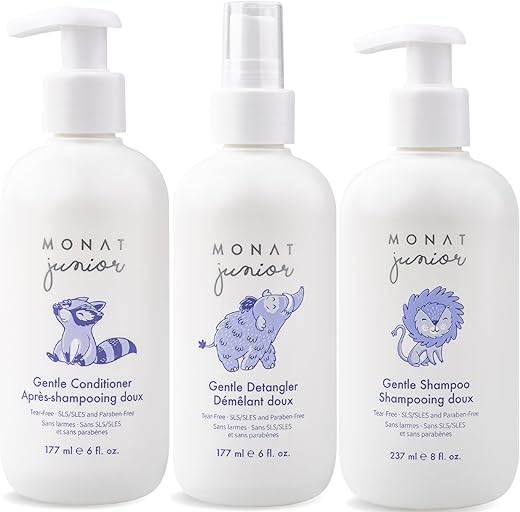 MONAT Junior Gentle Shampoo, Conditioner, Detangler