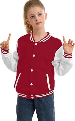 Icibgds Kids Varsity Baseball Jacket Coat