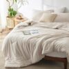 Bedsure King Size Beige Comforter Set, 3 Pieces