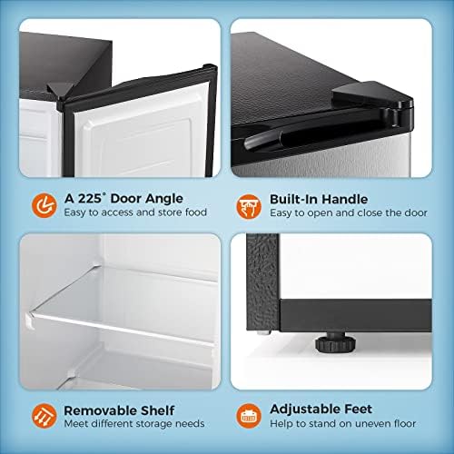 Kismile 3.0 Cu.ft Upright Mini Freezer with Adjustable Shelves - Image 4