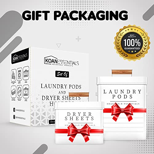 KOAN Essentials Farmhouse Laundry Pods and Dryer Sheet Holder - Image 3