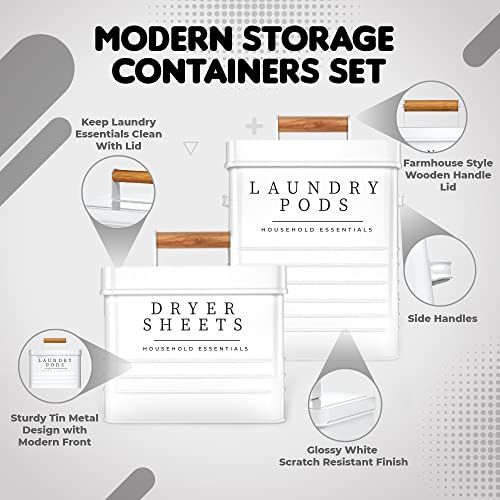 KOAN Essentials Farmhouse Laundry Pods and Dryer Sheet Holder - Image 4