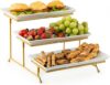 YHOSSEUN Large 3 Tier Serving Tray with Stand