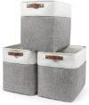 Bagnizer Large Decorative Fabric Storage Baskets