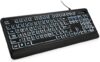 KOPJIPPOM Large Print Backlit USB Keyboard, Black