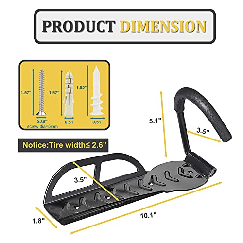 Laxama 4-Pack Vertical Bike Wall Hooks - Image 4