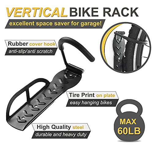 Laxama 4-Pack Vertical Bike Wall Hooks - Image 2