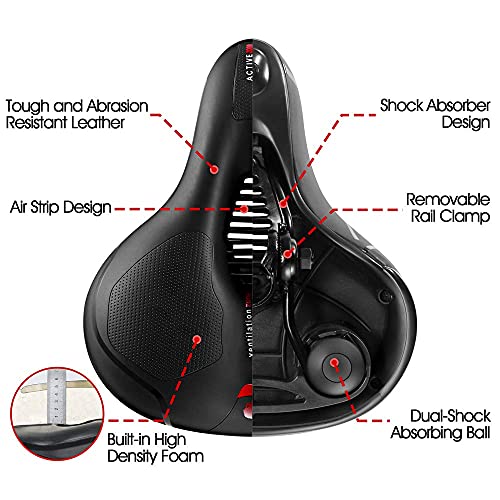 LCYMD Dual Shock Absorbing Wide Bike Seat - Image 3