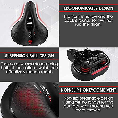 LCYMD Dual Shock Absorbing Wide Bike Seat - Image 4