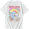 COZYEASE Letter Graphic Print Crewneck T-shirt