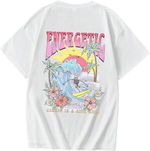 COZYEASE Letter Graphic Print Crewneck T-shirt