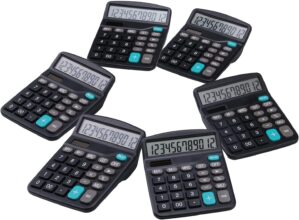 LICHAMP 12-Digit Desk Calculators, 6-Pack
