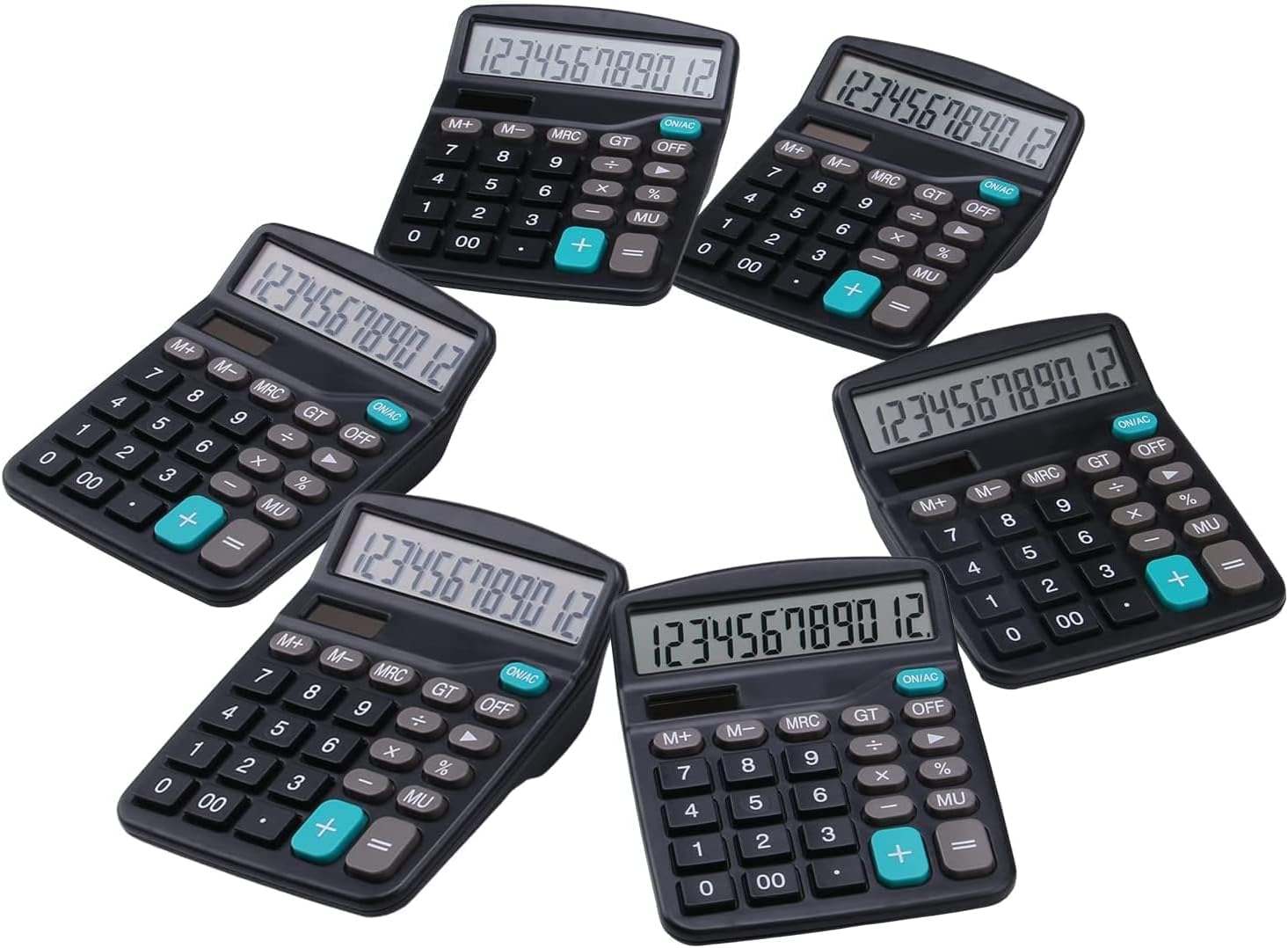 LICHAMP 12-Digit Desk Calculators, 6-Pack