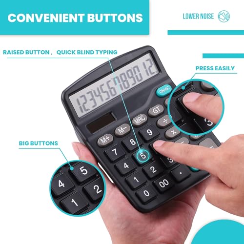 LICHAMP 12-Digit Desk Calculators, 6-Pack - Image 3