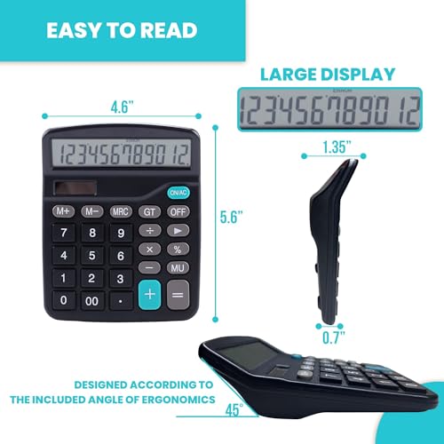 LICHAMP 12-Digit Desk Calculators, 6-Pack - Image 2