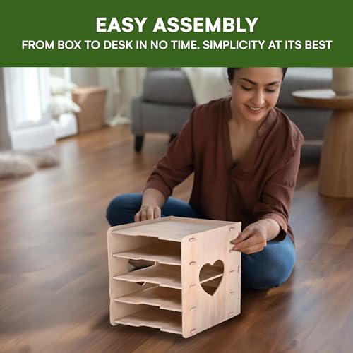 Liebspecht Wooden 5-Tier Desk Organizer with Slots - Image 4