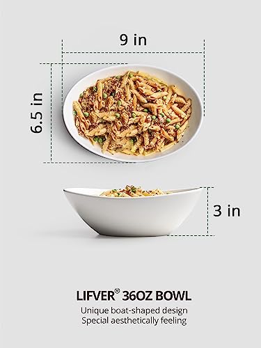 LIFVER 36 OZ Porcelain Serving Bowls Set - Image 2
