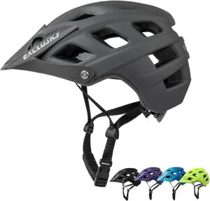 EXCLUSKY Lightweight Adjustable Mountain Bike Helmet with Visor