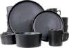 Elama Luxmatte 20-Piece Black Dinnerware Set