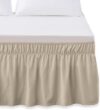 Elegant Comfort Luxurious Elastic Ruffled Bed Skirt, Ivory