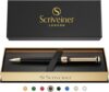 Scriveiner Luxury Black Ballpoint Pen with 24K Gold