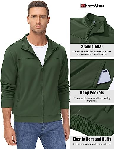 MAGCOMSEN Men's Lightweight Full-Zip Track Jacket - Image 5
